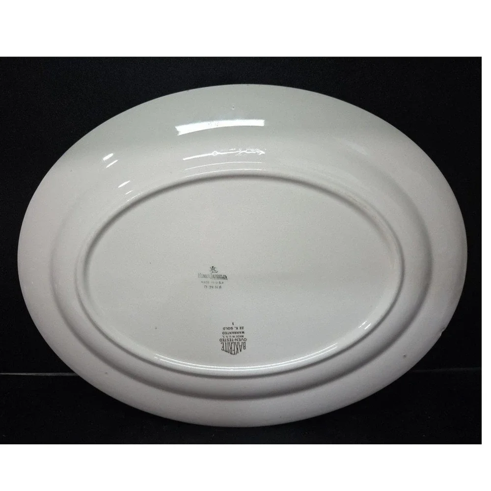 Harker Bakerite Modern Tulip Oval Platter, Homer Laughlin Serving Plate, Vintage